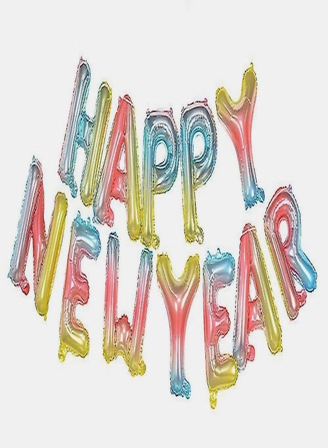 LUDALY Happy New Year Aluminum Foil Balloons Banner Party Decorations - New Year Eve Party Decoration Banner Balloons Home Office Decoration (Multicolor) - Image 1